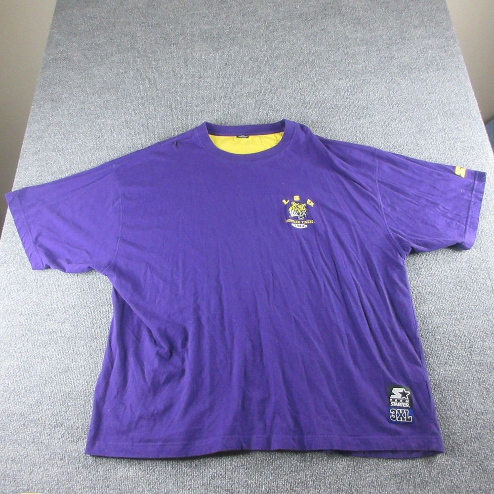 LSU Tigers Shirt Mens 3XL Purple NCAA Football Starter Fighting Tigers Logo